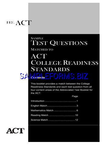ACT Sample Test Template 1 pdf free